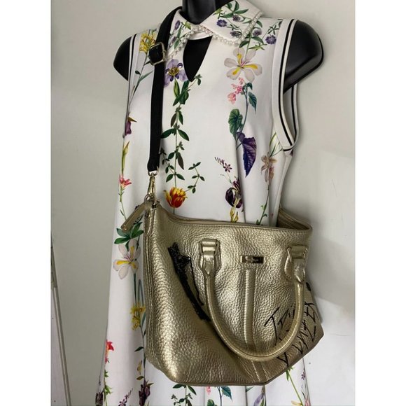 COLE HAAN Tote Bag Gold Customized w Graffiti - Picture 13 of 15